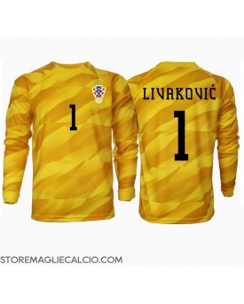 Croazia Dominik Livakovic #1 Portiere Maglia Gara Casa Repliche Europei 2024 Maniche Lunghe